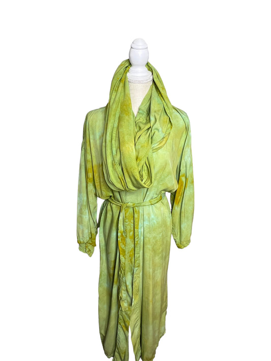 Green Garnet Full Length Temple Coat and Turband