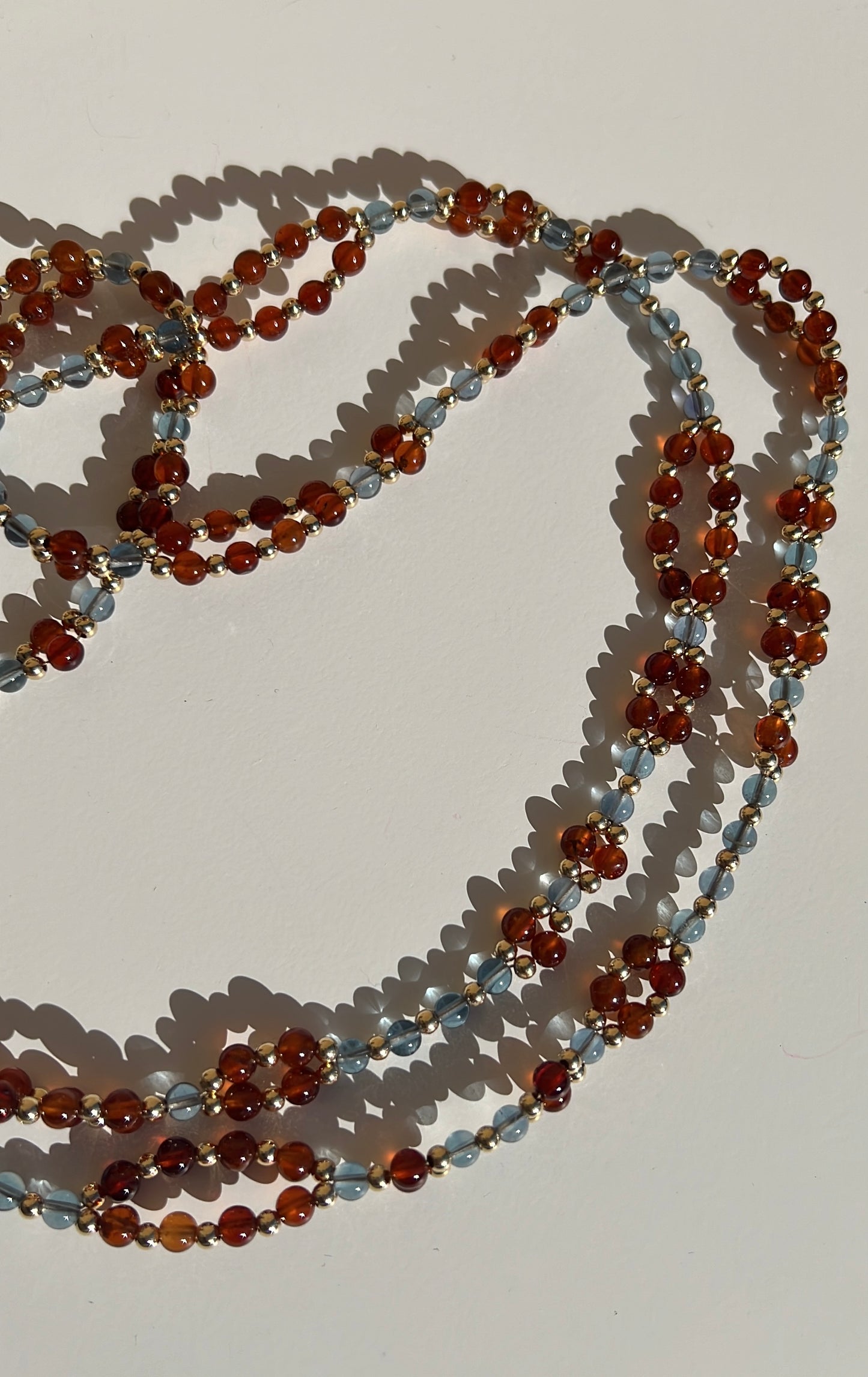 Tantric Necklace Mystic - Blue Fluorite and Hessonite