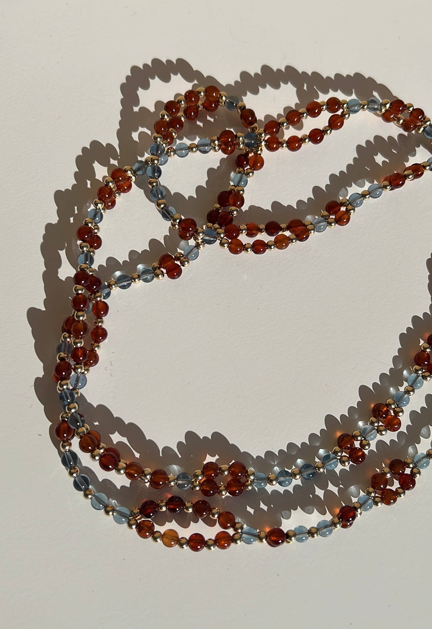 Tantric Necklace Mystic - Blue Fluorite and Hessonite