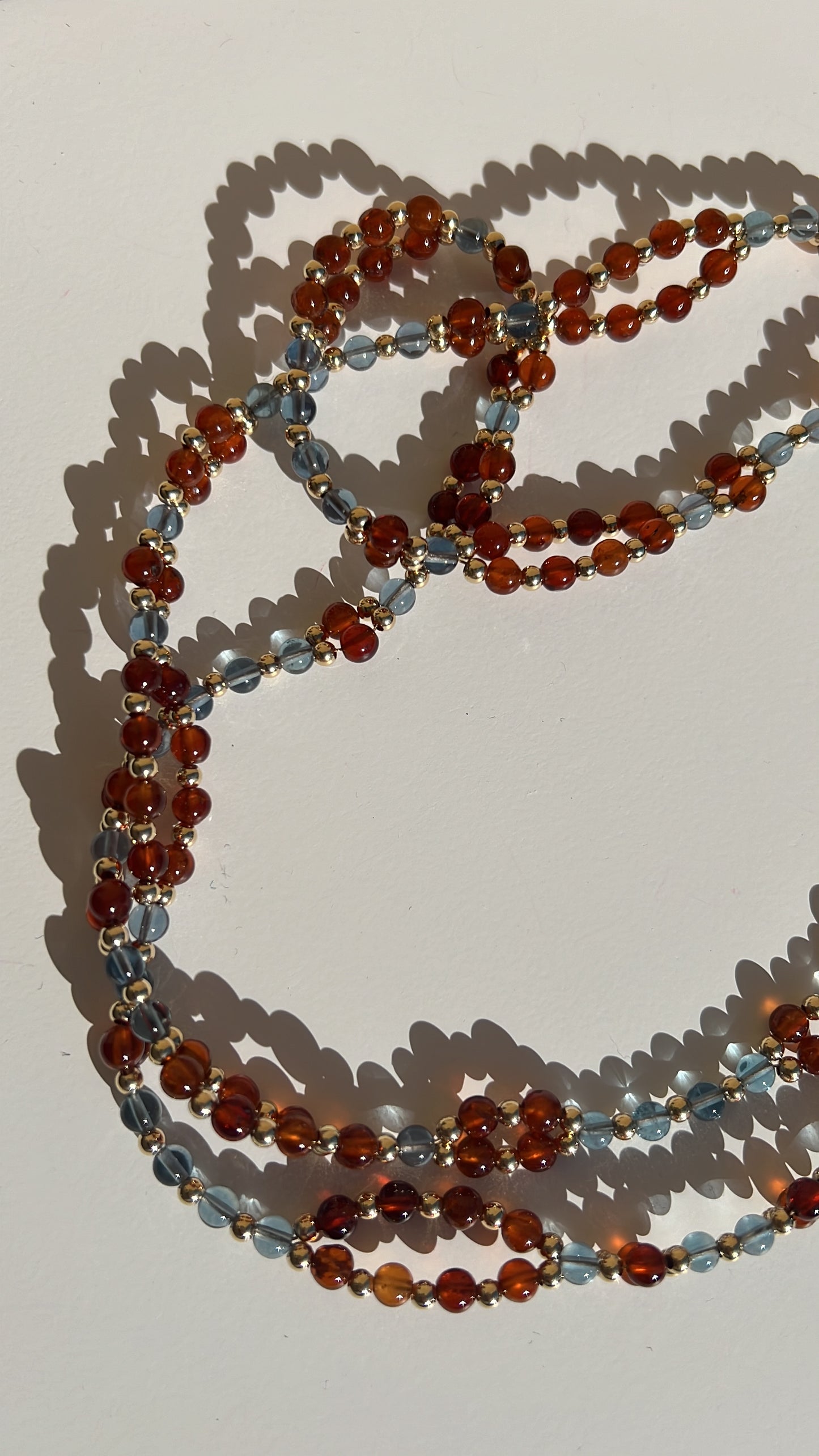 Tantric Necklace Mystic - Blue Fluorite and Hessonite