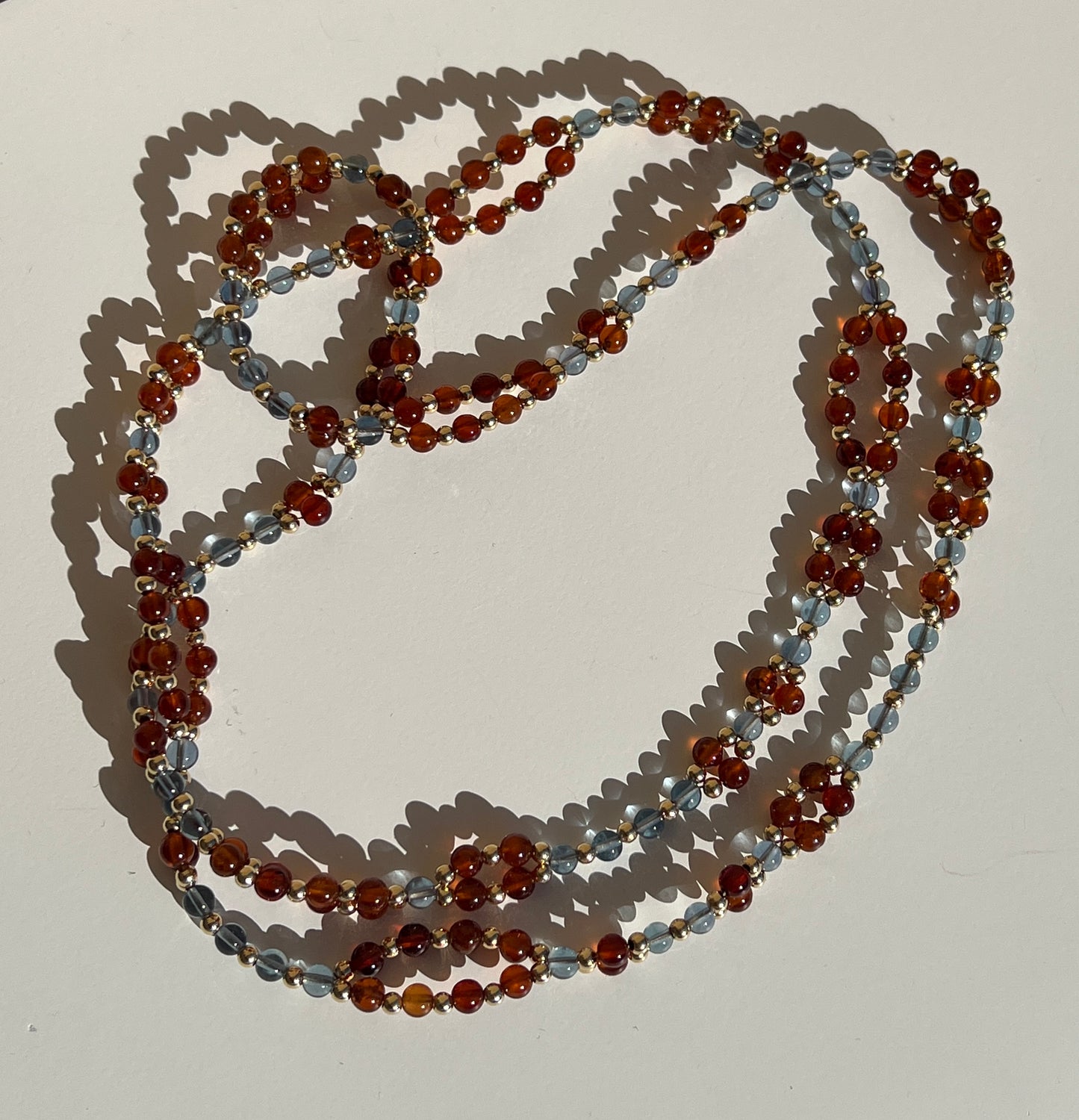 Tantric Necklace Mystic - Blue Fluorite and Hessonite