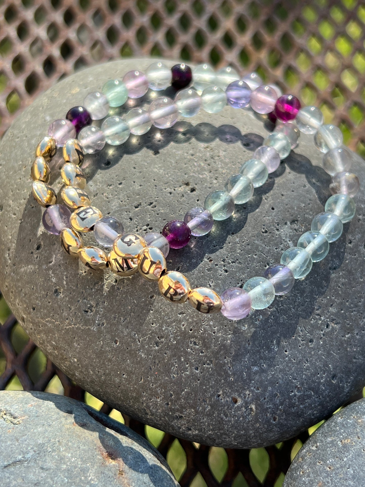 Fluorite Mantra Power Stack Bracelet