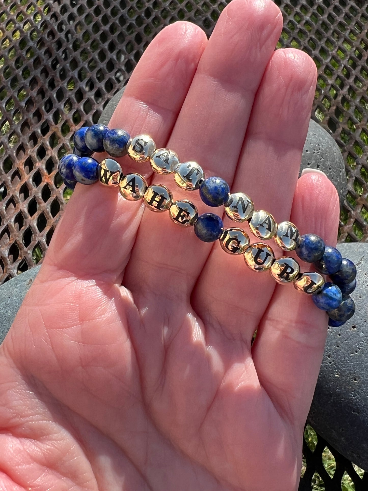 Lapis Mantra Power Stack Bracelet