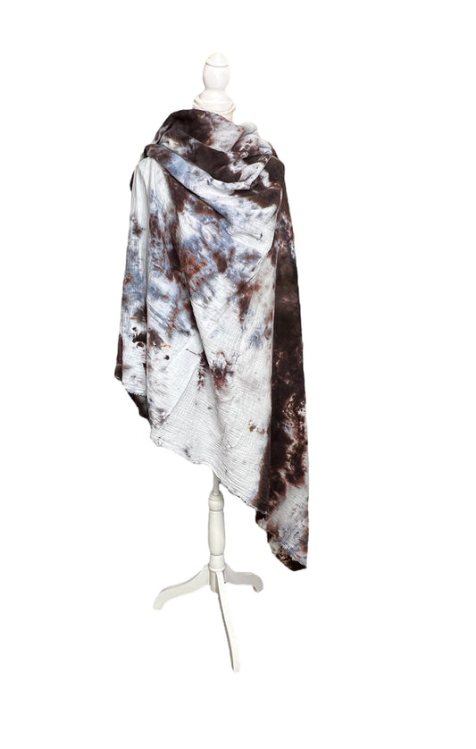 Bleu Umber Shawl-Meditation Blanket