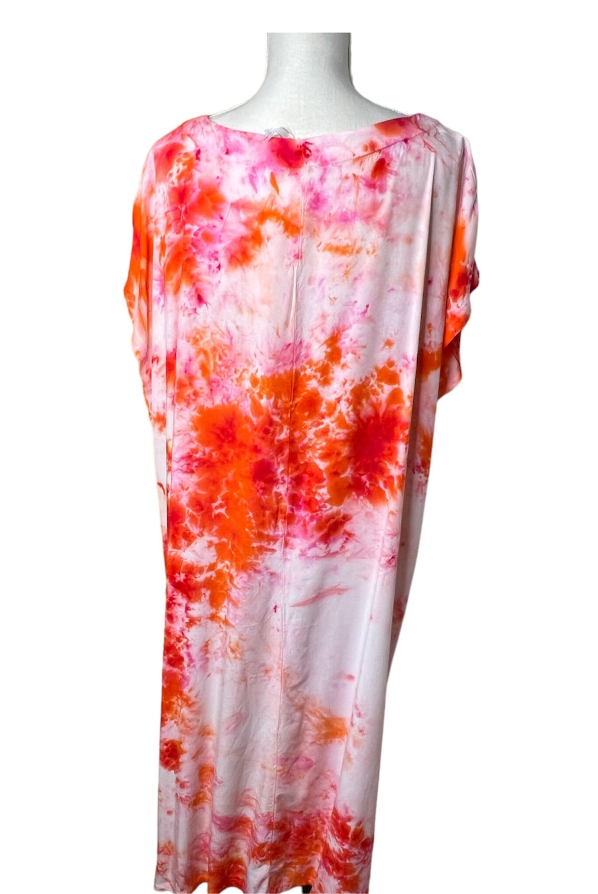 Bright Hibiscus Cap Caftan