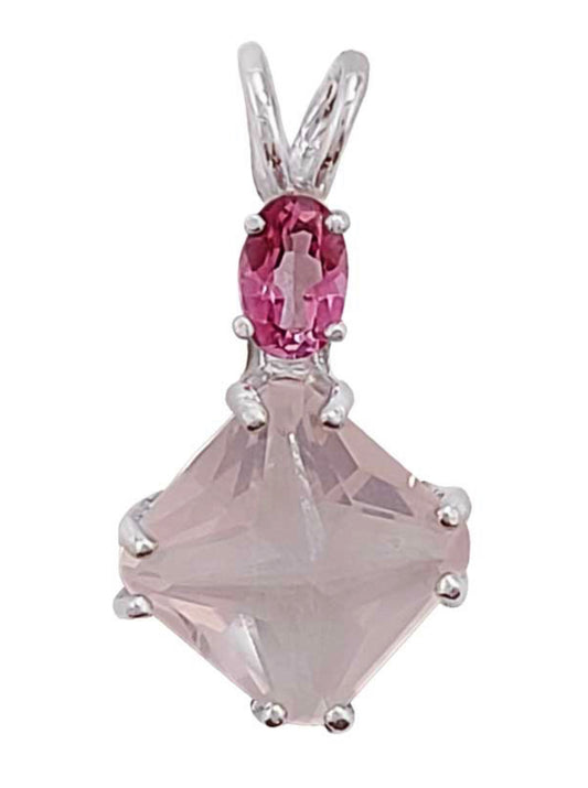 ROSE QUARTZ MINI MAGICIAN STONE™ WITH OVAL CUT PINK TOPAZ