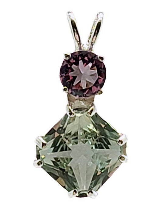 PRASIOLITE MINI MAGICIAN STONE™ WITH ROUND CUT AMETHYST