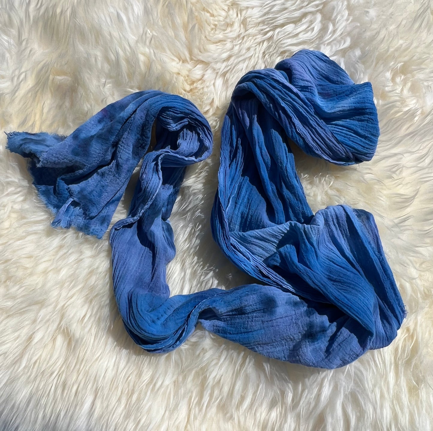 Khalsa Blue Turban, Head Wrap, Hand Dyed Cotton, One Of A Kind